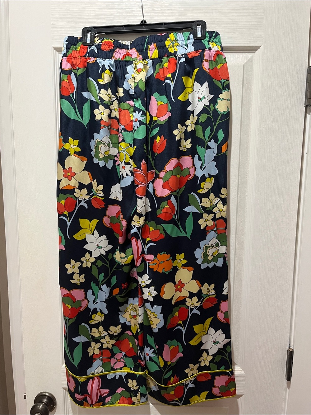 kate spade ♠️ Navy Blue Multi Floral Cropped Pants - Picture 2 of 3